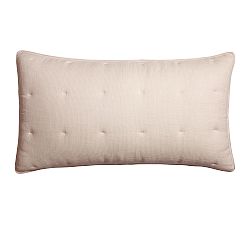 Open Box: European Flax Linen Tufted Waffle Comforter Sham, King, Set of 2 - Smoky Quartz