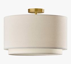 Hillford Double Layer Drum Shade Flush Mount (13.5")