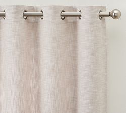 Open Box: Seaton Textured Cotton Grommet Blackout Curtain, 50"W x 84"L - Oatmeal/Pewter