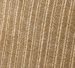 Textured Striped Faux Natural Fiber Outdoor Pillow