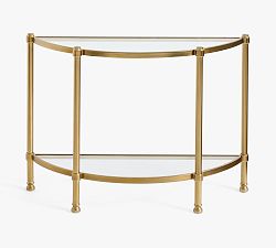 Open Box: Everson Demilune Glass Console Table (42") - Brass