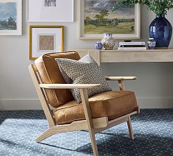 Open Box: Raylan Leather Chair - Keystone Sandstone, Light Ash