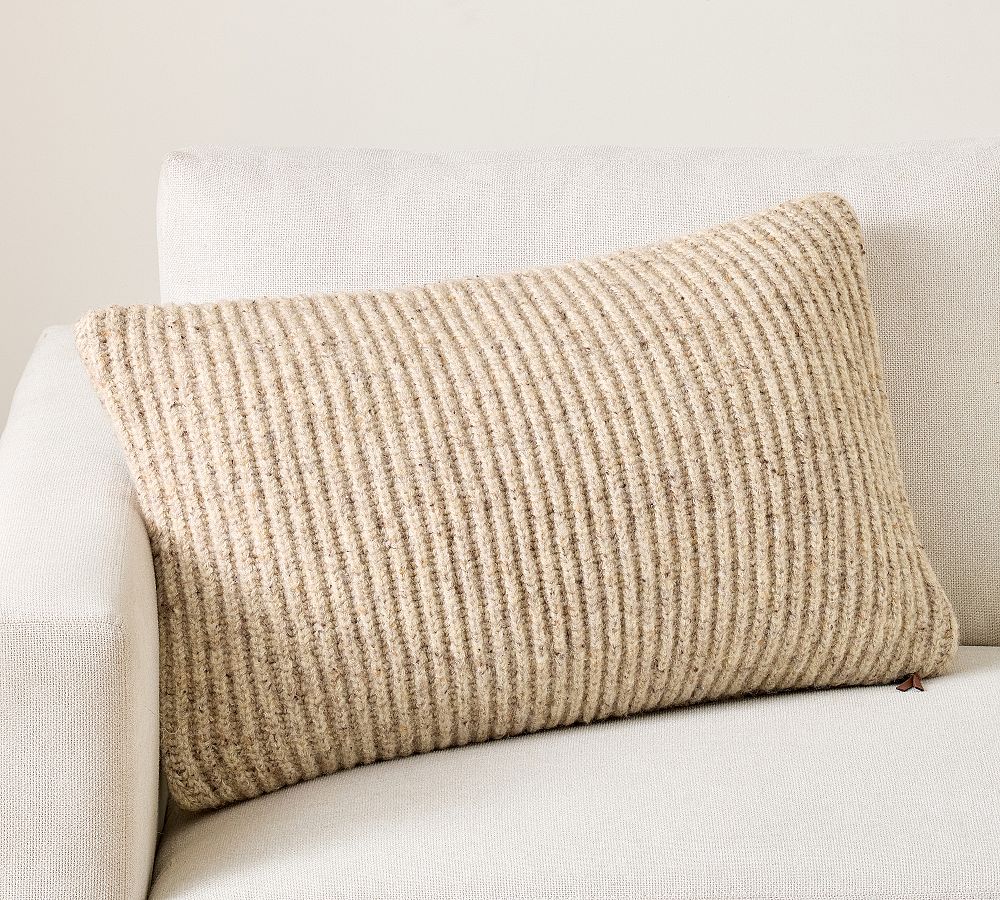 Heathered Ribbed Lumbar Pillow