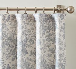 Open Box: Sorrel Toile Blackout Curtain, 50" W x 108" L - Blue