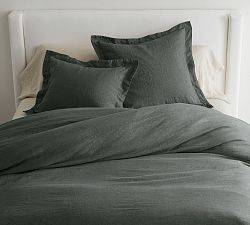 Open Box: Belgian Flax Linen Duvet Cover, Twin/Twin XL - Dark Forest