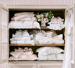 LoveShackFancy Floral Bow Patchwork Embroidered Quilt