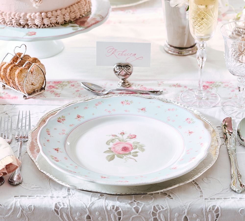 LoveShackFancy Garden Floral Porcelain Dinner Plates - Set of 4