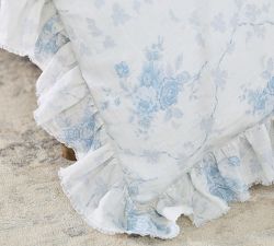 LoveShackFancy Belgian Flax Linen Rose Duvet Cover