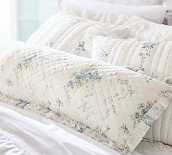 LoveShackFancy Blue Rose Ruffle Filled Lumbar Pillow