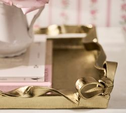 LoveShackFancy Figural Brass Ribbon Tray