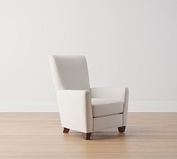 Open Box: Irving Square Arm Upholstered Tall Recliner Without Nailheads (40"), Polyester Wrapped Cushions - Performance Boucle Oatmeal, Coffee Legs