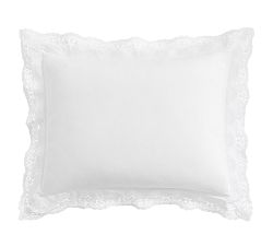 LoveShackFancy Belgian Flax Linen Sham with Lace Trim