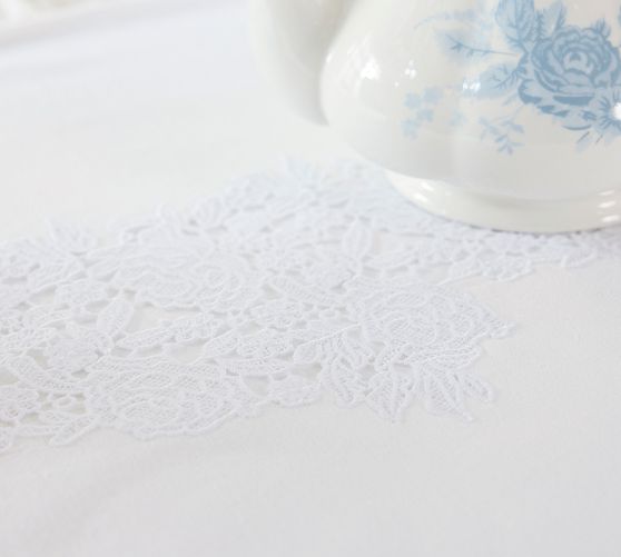 LoveShackFancy Lace Cotton Table Throw - Thumbnail 3