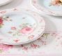 LoveShackFancy Garden Floral Porcelain Appetizer Plates - Mixed Set of 4