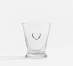 Heart Embossed Drinking Glasses - Set of 4