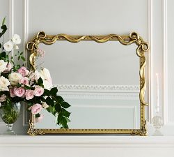LoveShackFancy Gold Double Bow Mantel Mirror
