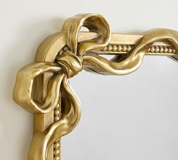 LoveShackFancy Gold Double Bow Mantel Mirror