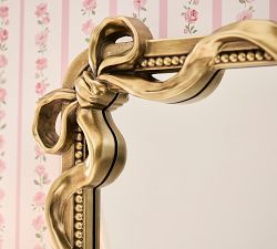 LoveShackFancy Gold Double Bow Mantel Mirror