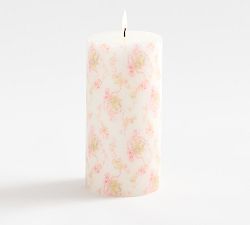 LoveShackFancy Floral Painted Pillar Candle