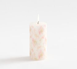 LoveShackFancy Floral Painted Pillar Candle