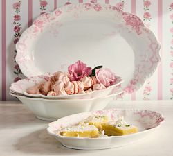 LoveShackFancy Floral Bow Porcelain Serving Bowl