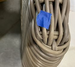 Open Box: Huntington All-Weather Wicker Roll Arm Outdoor Dining Chair With Cushion, Gray