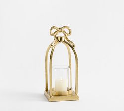 LoveShackFancy Gold Bow Figural Lantern
