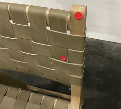 Open Box: Fenton Woven Leather Stool, Counter Height 24" - Legacy Taupe , Seadrift Finish