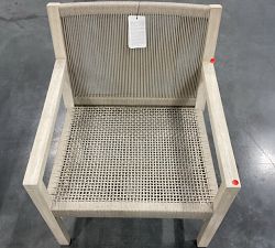 Open Box: Indio Coastal Mahogany &amp; Rope Outdoor Lounge Chair, Individual - Biscotti &amp; Oat Rope