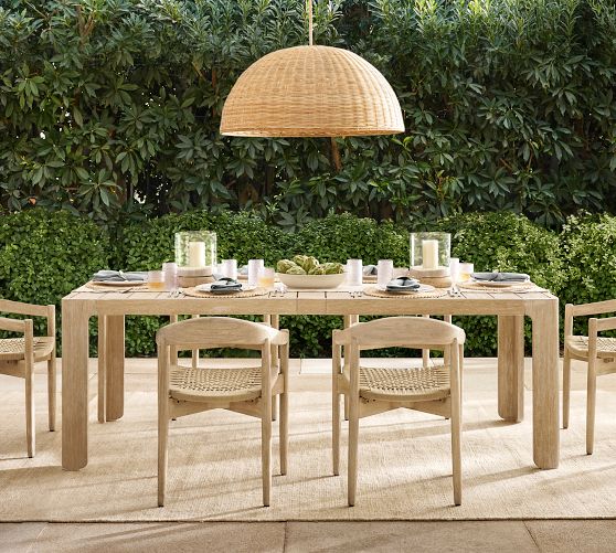 Nassau 11-Piece Teak Oval Outdoor Table with Maya Folding Dining