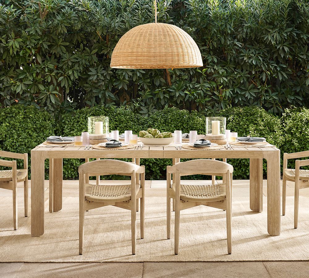 Aptos Rectangular Extendable Outdoor Dining Table (87"-102") | Pottery Barn