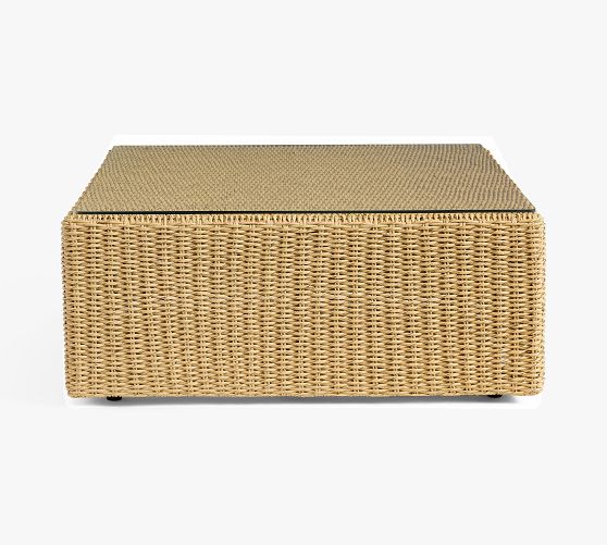 Kostas Wicker Square Outdoor Side Table - Thumbnail 4