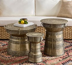 Frog Drum Metal Outdoor Side Tables (12"-25")