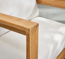 Malibu Teak Rounded Swivel Outdoor Lounge Chair