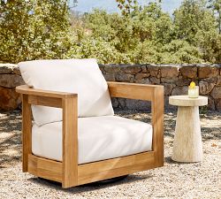 Pomona Faux Travertine Round Outdoor Side Table (12")