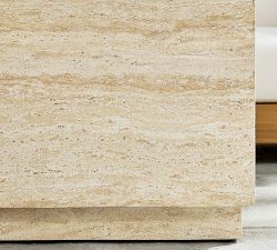 Pomona Faux Travertine Square Outdoor Bunching Table (22")