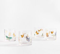Butterfly Double Old Fashioned Glasses - Set of 4