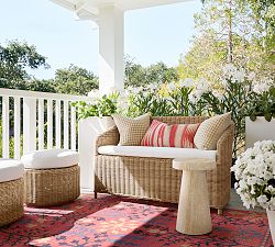 Huntington Wicker Outdoor Porch Bench (53")