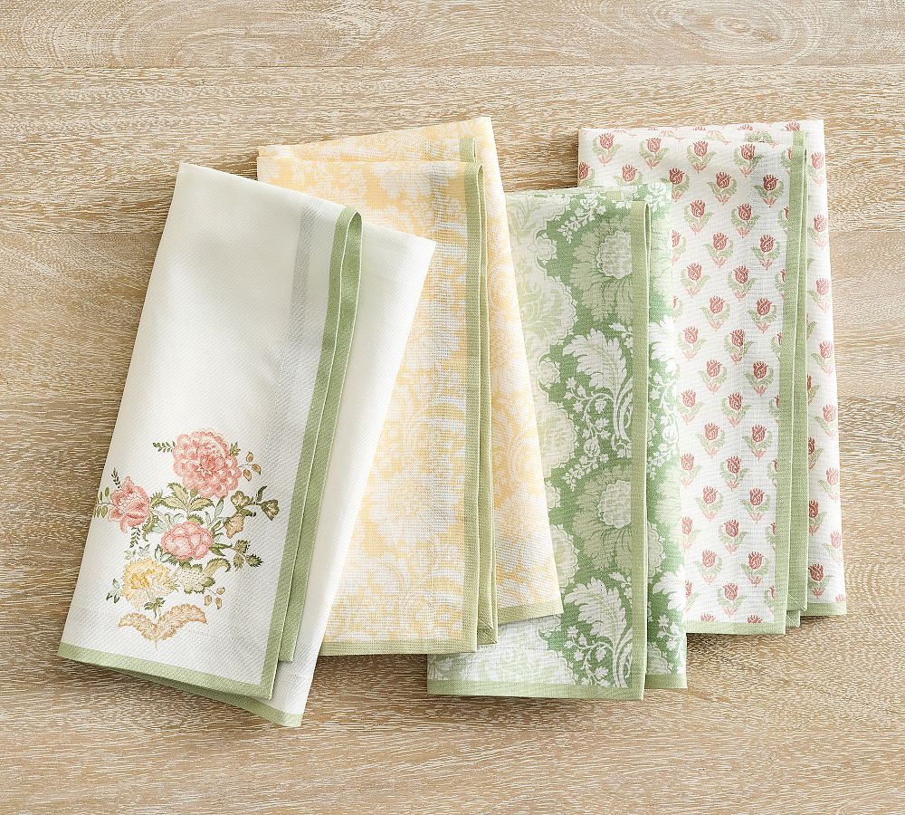 Kravet Cotton Napkins - Mixed Set of 4 - Mixed Set of 4 - Multi