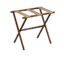 Bamboo Luggage Rack with Burlap Straps