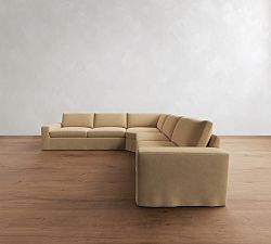 Sierra Slipcovered 3-Piece L-Shaped Wedge Sectional (137"&ndash;147")