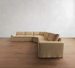 Sierra Slipcovered 3-Piece L-Shaped Wedge Sectional (137"&ndash;147")