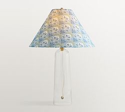 Marlo Clear Glass Table Lamp with Kravet Shade (26")