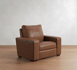 Big Sur Square Arm Leather Power Recliner