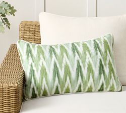 Kravet Reversible Ikat Lumbar Outdoor Pillow