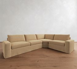 Sierra Slipcovered 3-Piece Wedge Sectional (137"&ndash;147")
