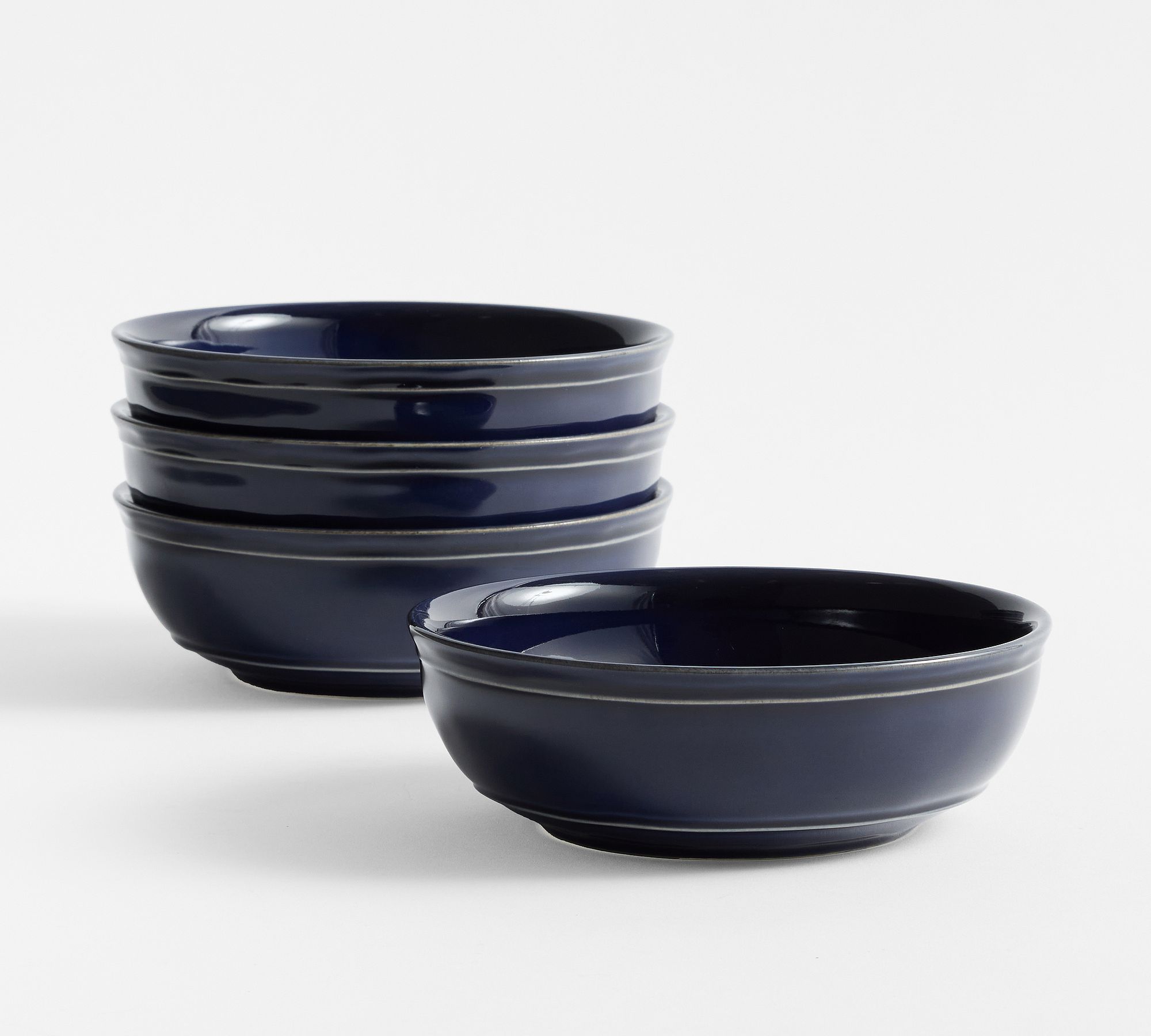 Cambria Handcrafted Stoneware Soup Bowls - Set of 4 - Set of 4 - Navy