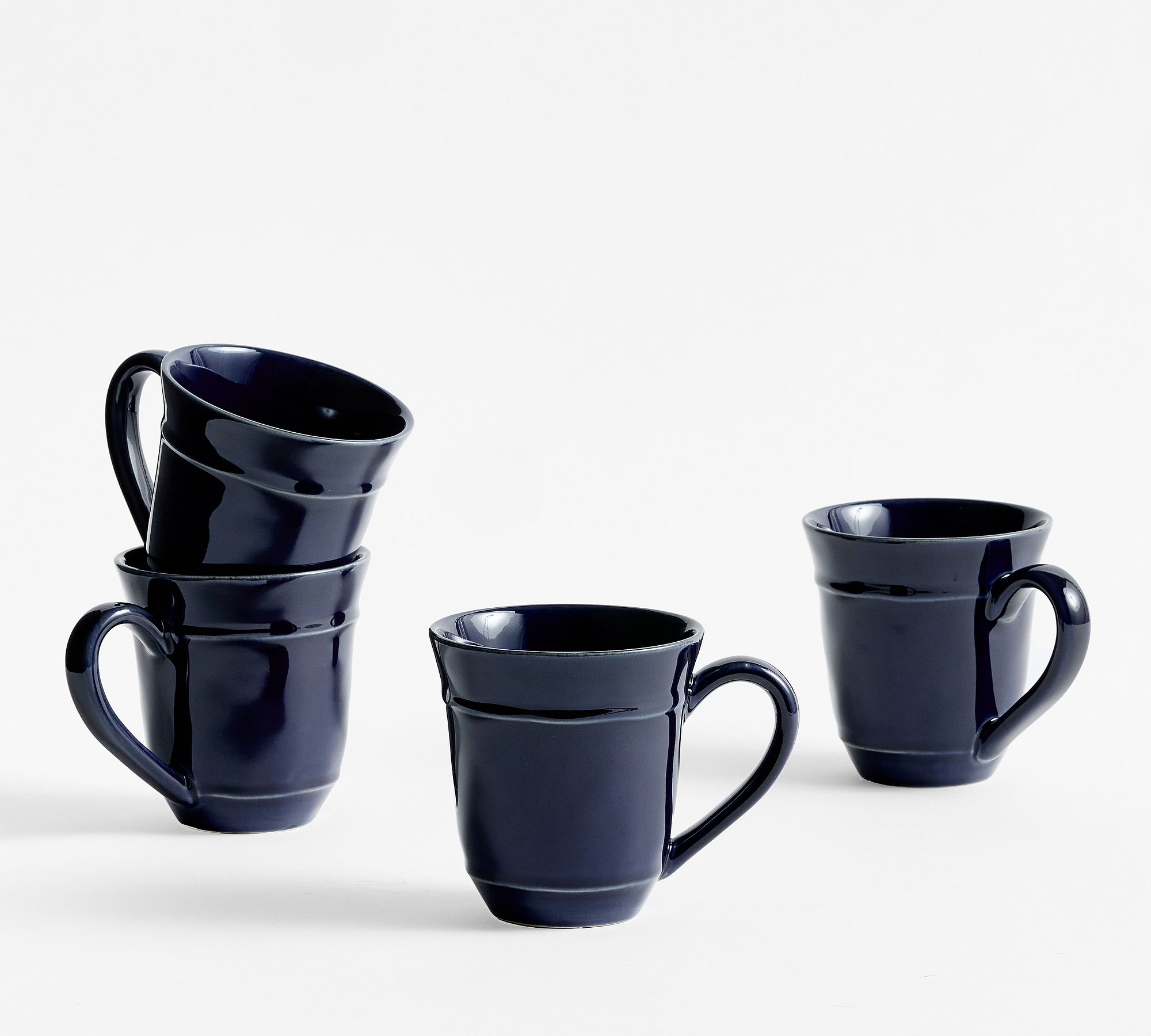 Cambria Handcrafted Stoneware Mugs - Set of 4 - Navy