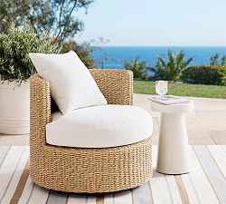 Kostas Wicker Petite Swivel Outdoor Papasan