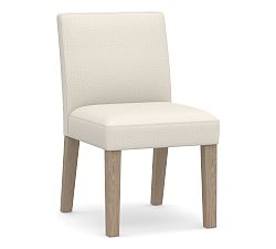 Open Box: Classic Upholstered Dining Side Chair - Ivory Performance Heathered Tweed, Seadrift Finish